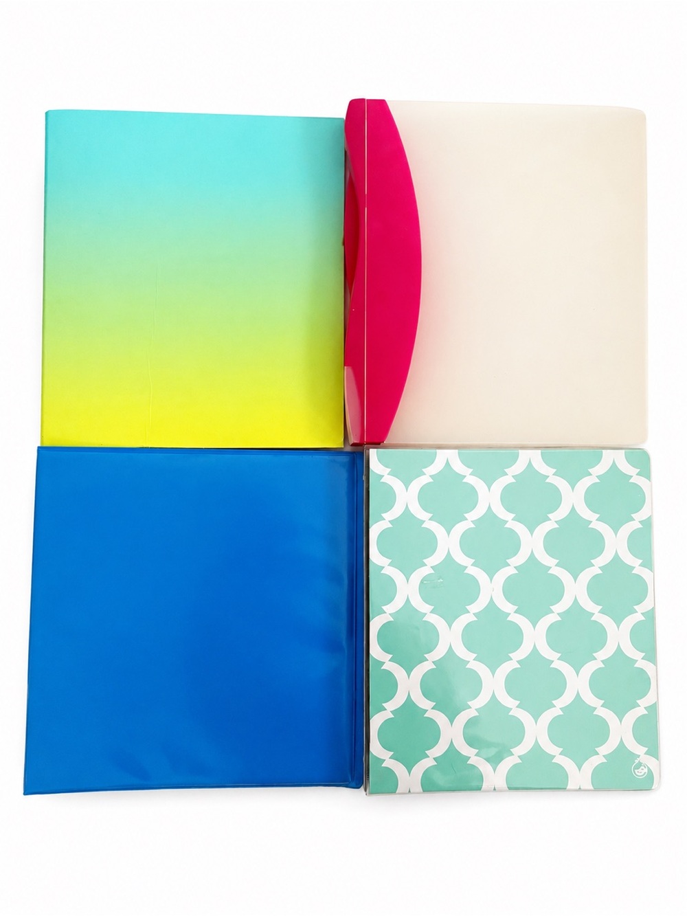 Lot of 4 Colorful 3-Ring Binders 1” 1.5” Pencil Zip Pouch School Office Supplies